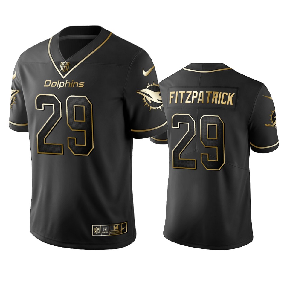 Miami Dolphins #29 Minkah Fitzpatrick Men Stitched NFL Vapor Untouchable Limited Black Golden Jersey